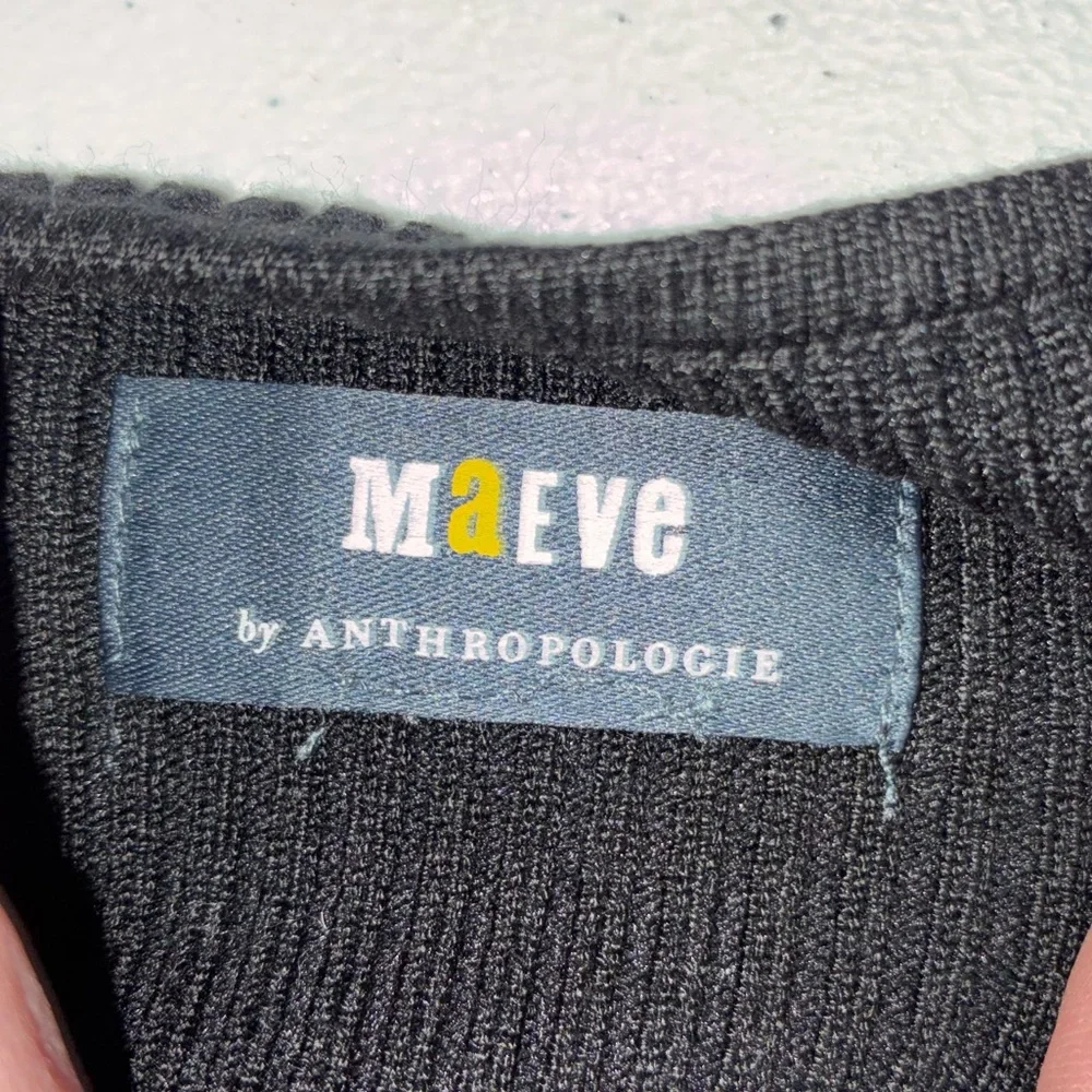 Maeve Knit Ribbed Tank W/Floral Ruffle Straps Size XXS - Picture 5 of 7